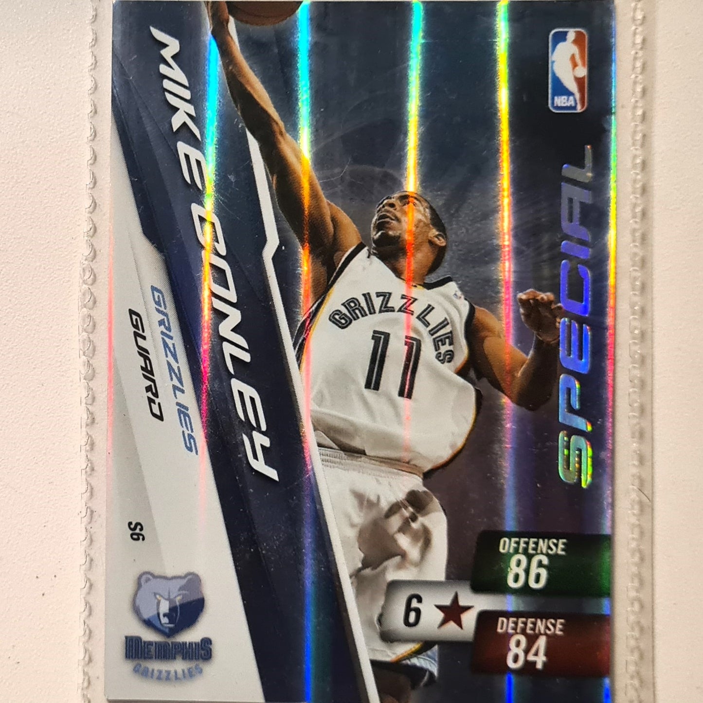 Mike Conley 2010-11 Panini Adrenalyn XL Special Hologram S6 NBA Basketball Memphis Grizzlies very good sleeved