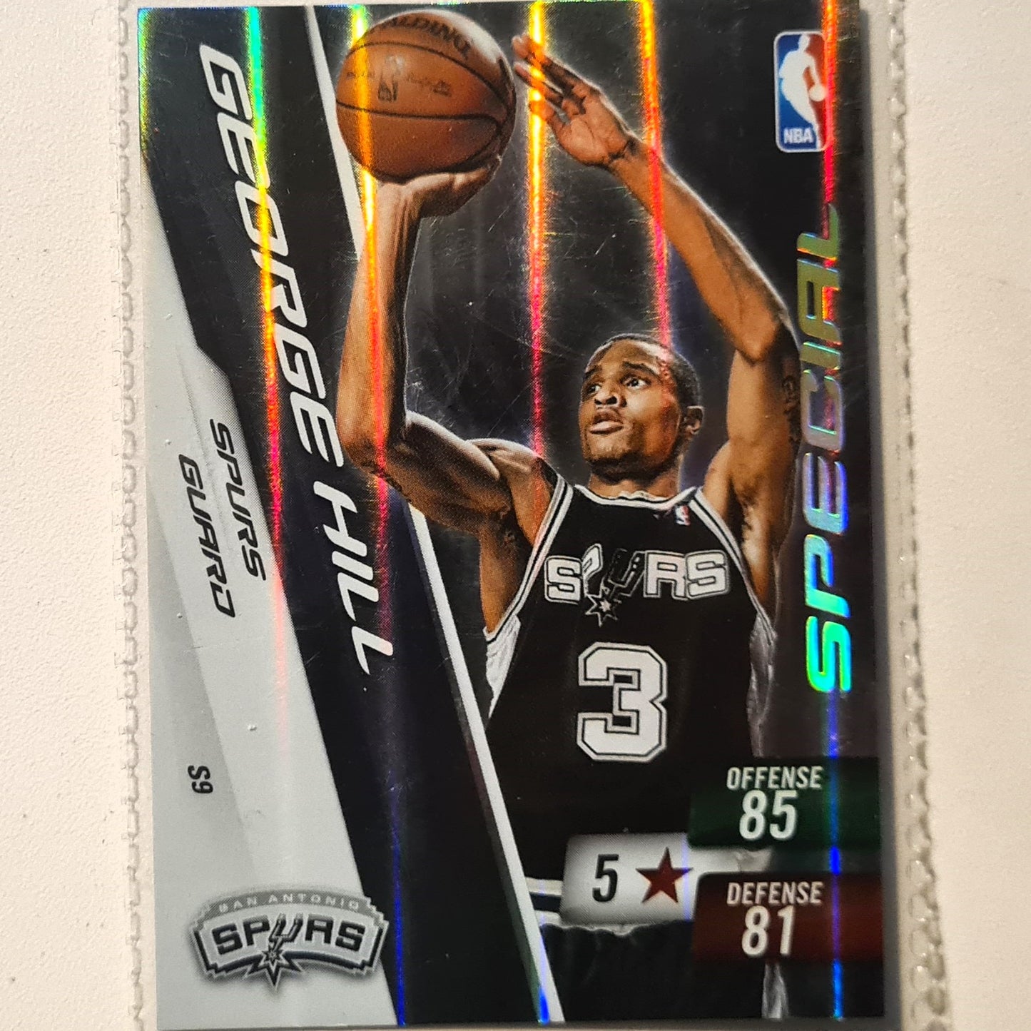 George Hill 2010-11 Panini Adrenalyn XL Special Hologram S9 NBA Basketball San Antonio Spurs very good sleeved