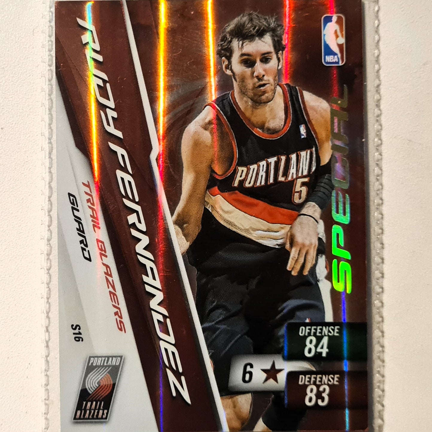 Rudy Fernandez 2010-11 Panini Adrenalyn XL Special Hologram S16 NBA Basketball Portland Trail Blazers very good sleeved