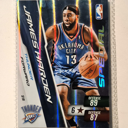 James Harden 2010-11 Panini Adrenalyn XL Special Hologram Rookie RC S18 NBA Basketball Oklahoma City Thunder very good sleeved