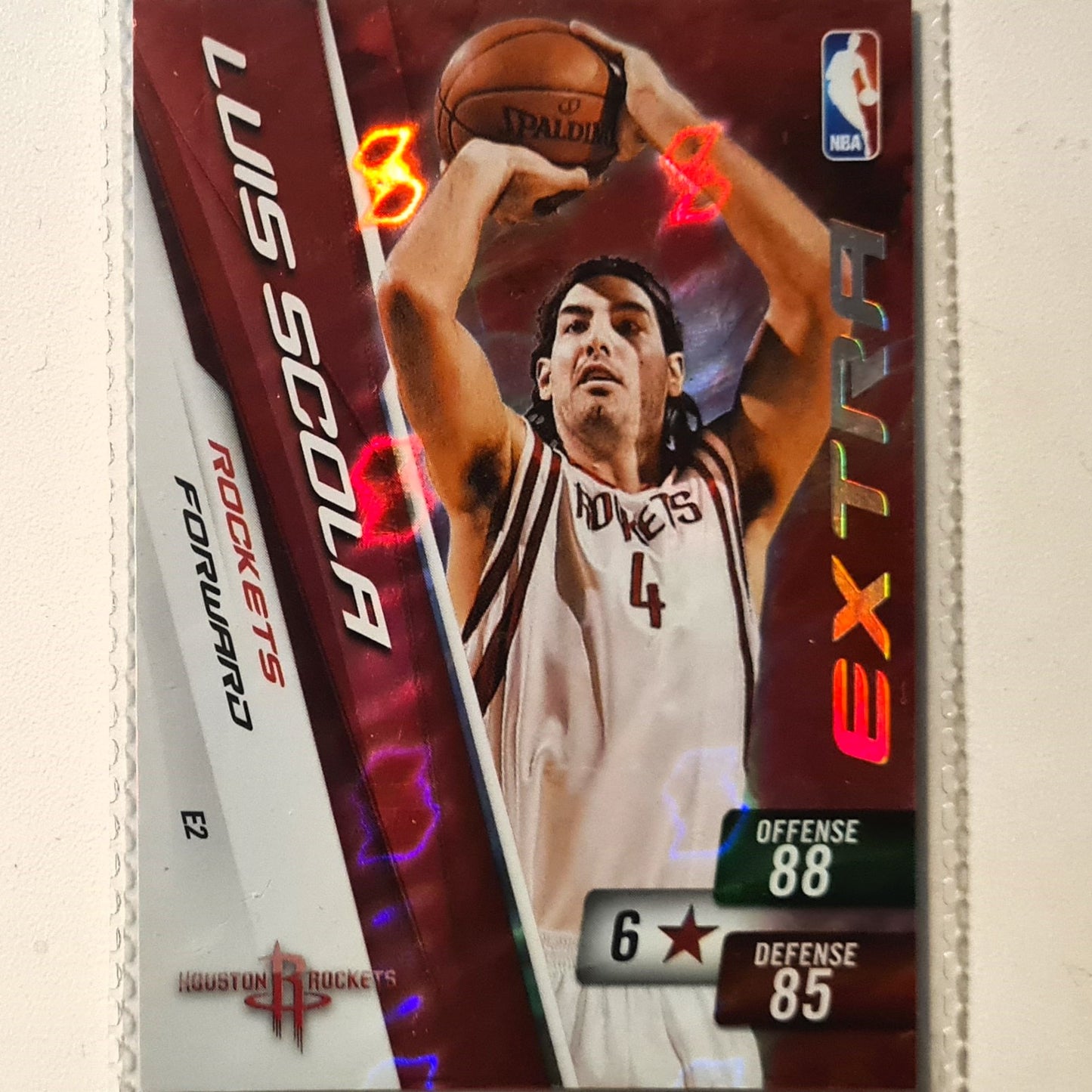 Luis Scola 2010-11 Panini Adrenalyn XL Extra Hologram E2 NBA Basketball Houston Rockets very good sleeved