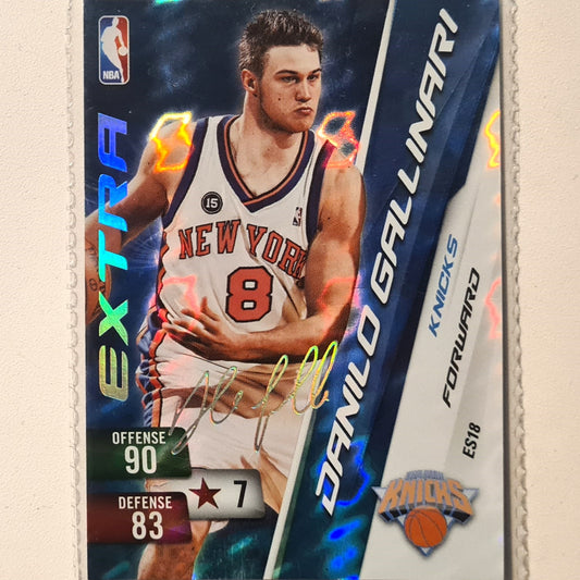 Danilo Gallinari 2010-11 Panini Adrenalyn XL Extra Hologram Facsimile signature ES18 NBA Basketball New York Knicks very good sleeved