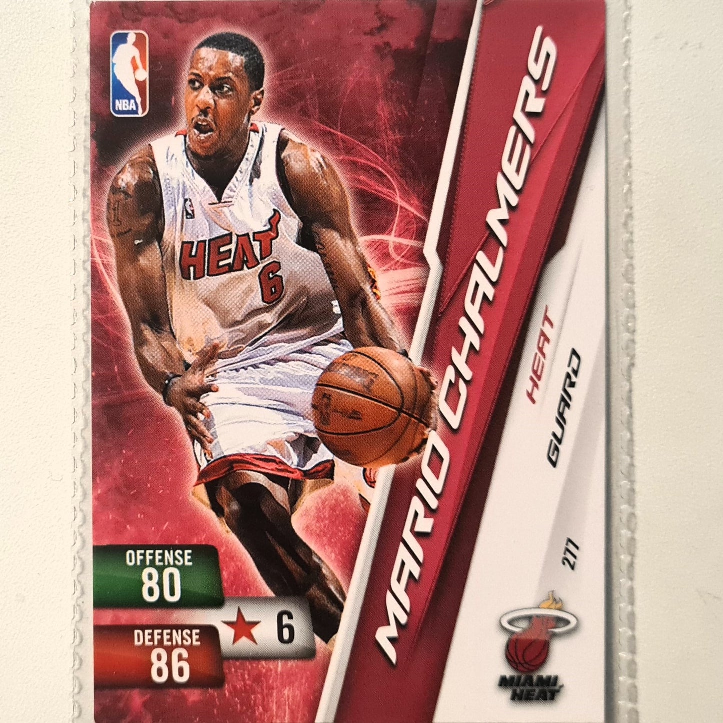Mario Chalmers 2010-11 Panini Adrenalyn XL #277 NBA Basketball Miami Heat very good sleeved
