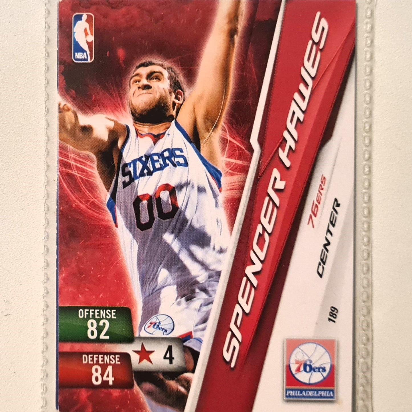 Spencer Hawes 2010-11 Panini Adrenalyn XL #189 NBA Basketball Philadelphia 76ers very good sleeved