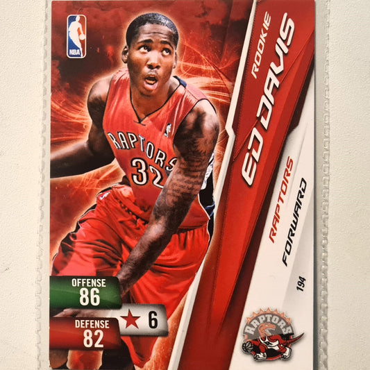 Ed Davis 2010-11 Panini Adrenalyn XL Rookie RC #194 NBA Basketball Toronto Raptors very good sleeved