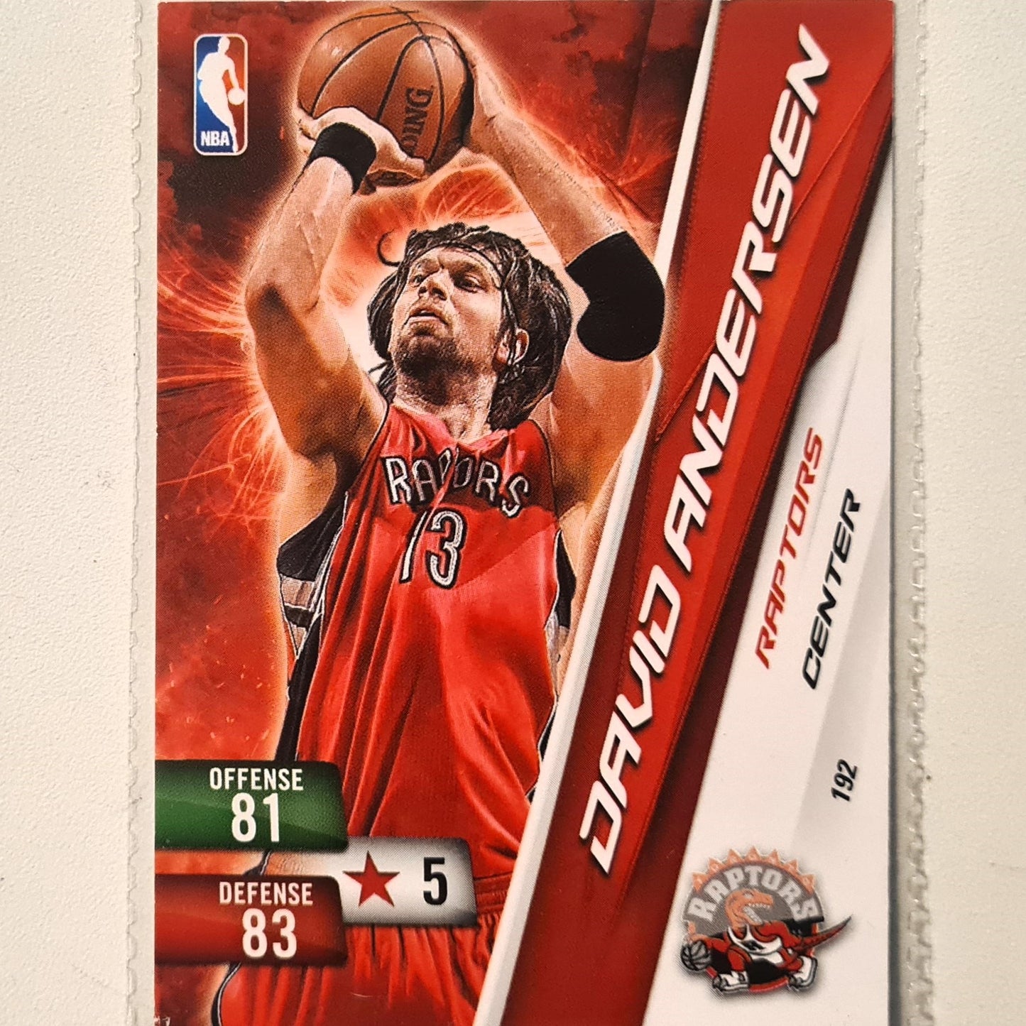 David Andersen 2010-11 Panini Adrenalyn XL #192 NBA Basketball Toronto Raptors very good sleeved
