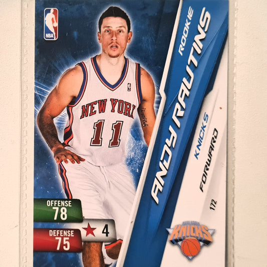 Andy Rautins 2010-11 Panini Adrenalyn XL Rookie RC #172 NBA Basketball New York Knicks very good sleeved