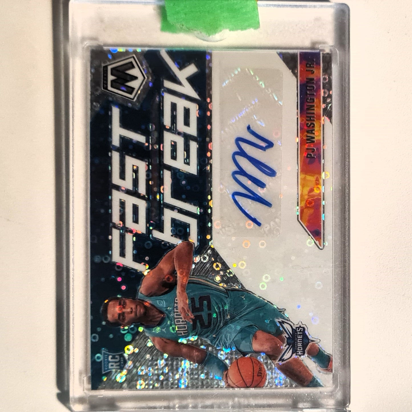 PJ Washington Jr 2019-20 Panini Mosaic Fast Break Auto Rookie RC FB-PJW NBA Basketball Charlotte Hornets mint cased