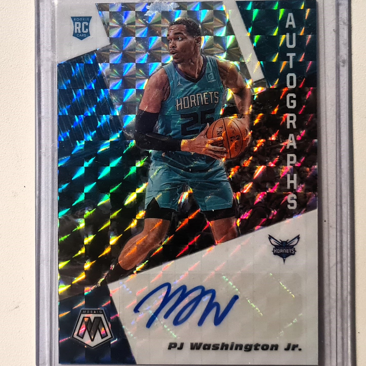 PJ Washington Jr 2019-20 Panini Mosaic Autographs Auto Rookie RC RA-PJW NBA Basketball Charlotte Hornets mint sleeved