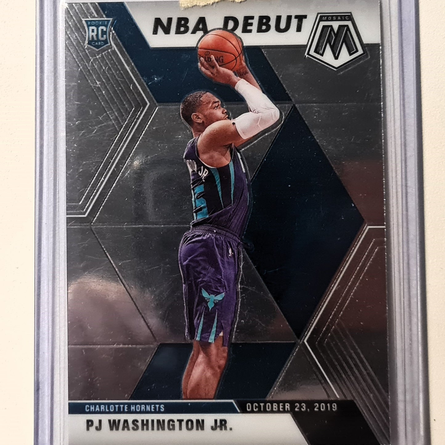 PJ Washington Jr 2019-20 Panini Mosaic NBA Debut silver/teal Rookie RC #278 NBA Basketball Charlotte Hornets mint sleeved
