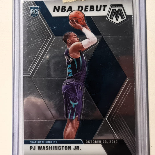 PJ Washington Jr 2019-20 Panini Mosaic NBA Debut silver/teal Rookie RC #278 NBA Basketball Charlotte Hornets mint sleeved