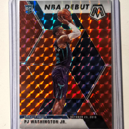 PJ Washington Jr 2019-20 Panini Mosaic NBA Debut red/teal prizm Rookie RC #278 NBA Basketball Charlotte Hornets mint sleeved