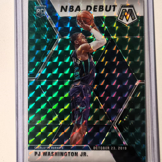 PJ Washington Jr 2019-20 Panini Mosaic NBA Debut Green prizm Rookie RC #278 NBA Basketball Charlotte Hornets mint sleeved