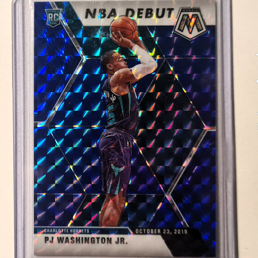 PJ Washington Jr 2019-20 Panini Mosaic NBA Debut Blue prizm Rookie RC  66/99 #278 NBA Basketball Charlotte Hornets mint sleeved