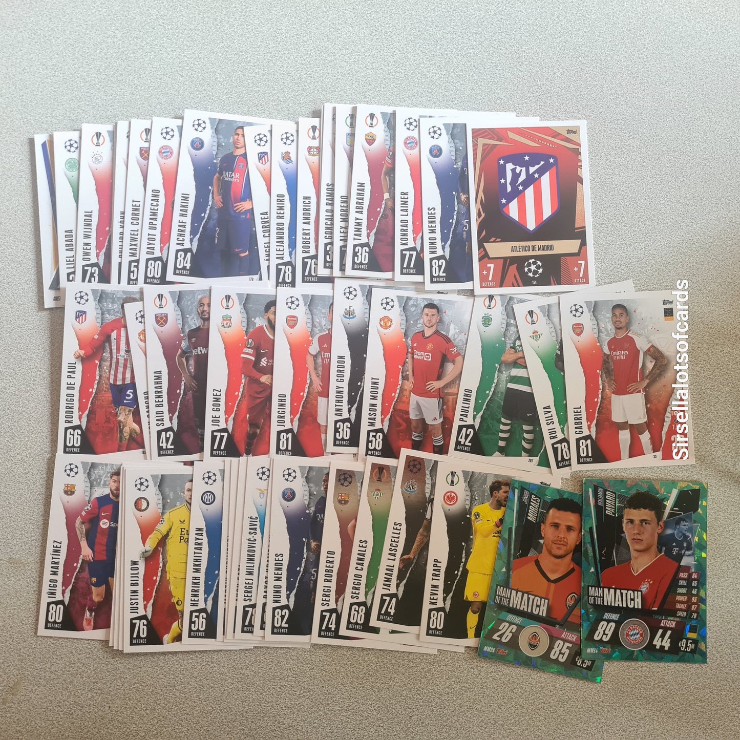 2023/24 Topps Match Attax Soccer Football cards mixed bundle 50 card job lot #SOC001