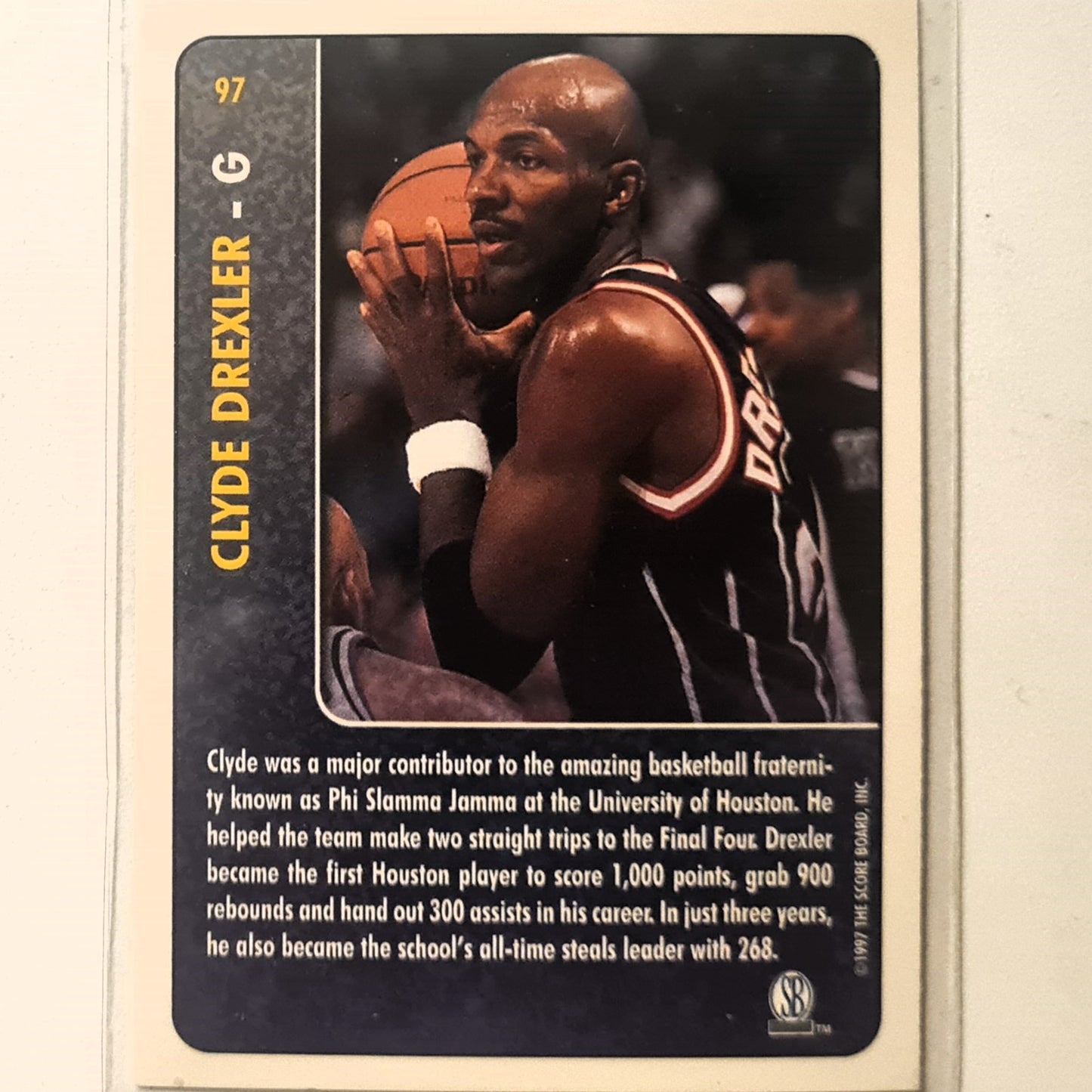 Clyde Drexler 1997 score board Basketball Rookies Back in the Day #97 Houston Excellent Sleeved