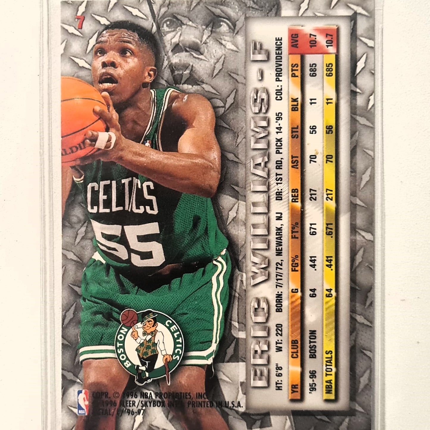 Eric Williams 1996 Fleer metal 96-97 #7 NBA Basketball Boston Celtics Excellent sleeved