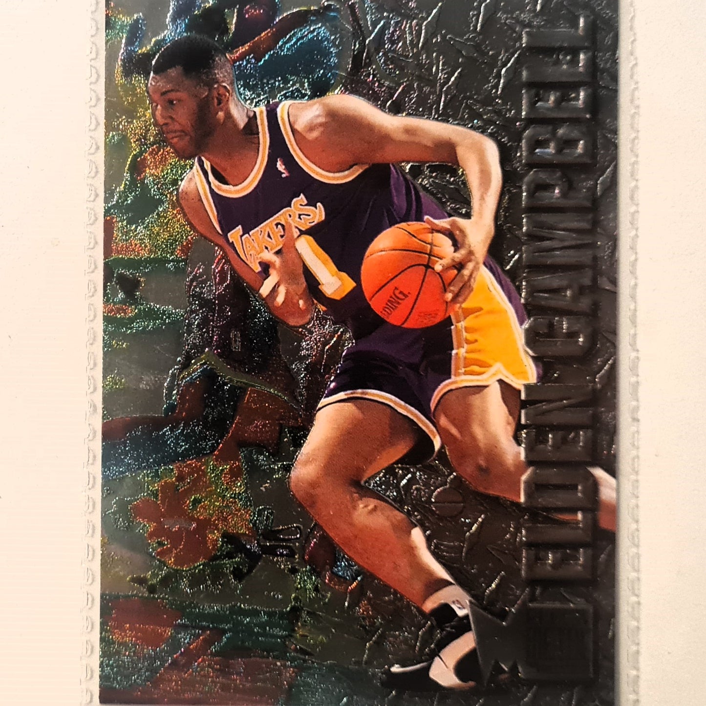 Elden Campbell 1996 Fleer metal 96-97 #47 NBA Basketball LA Lakers Excellent sleeved