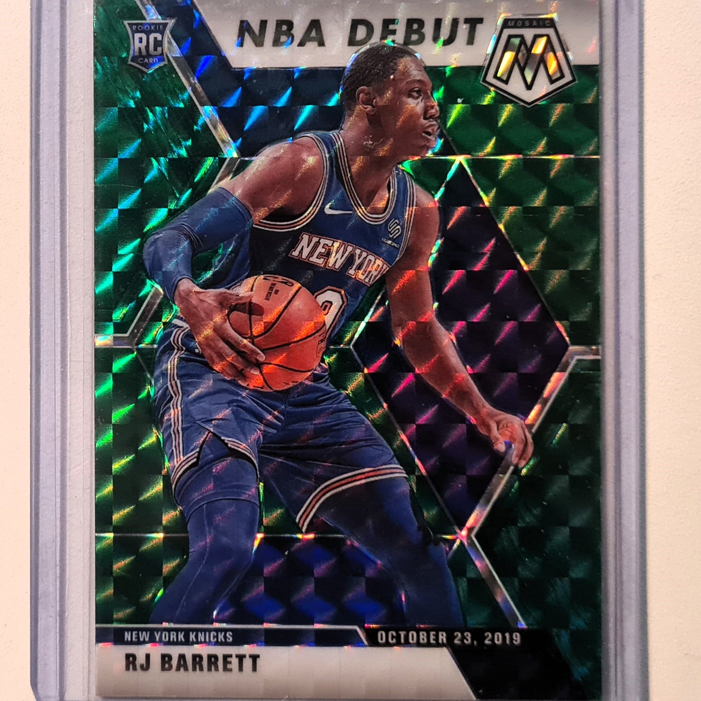RJ Barrett 2019-20 Panini Mosaic NBA Debut green Prizm Rookie RC #270 NBA Basketball New York Knicks excellent Sleeved