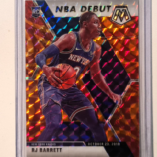RJ Barrett 2019-20 Panini Mosaic NBA Debut Rookie RC prizm Red/Orange reactive #270 NBA Basketball New York Knicks excellent Sleeved