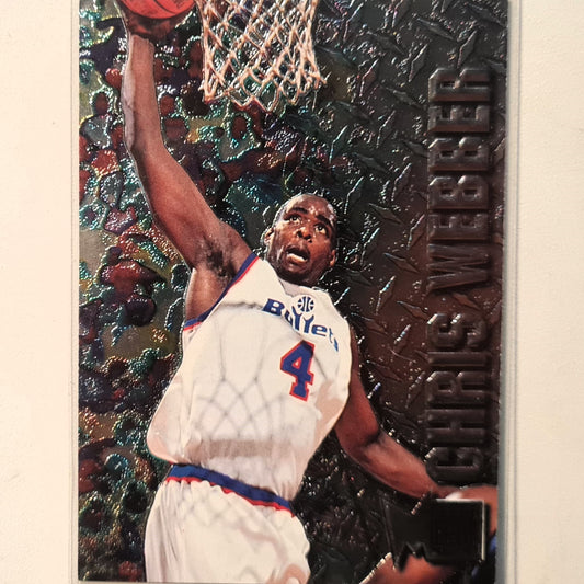 Chris Webber 1996 Fleer 96-97 Metal #108 NBA Basketball Washington Bullets Excellent Sleeved