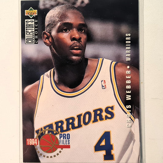 Chris Webber 1994 Upper-Deck pro files Rookie RC #200 NBA Basketball golden stated warriors Excellent Sleeved