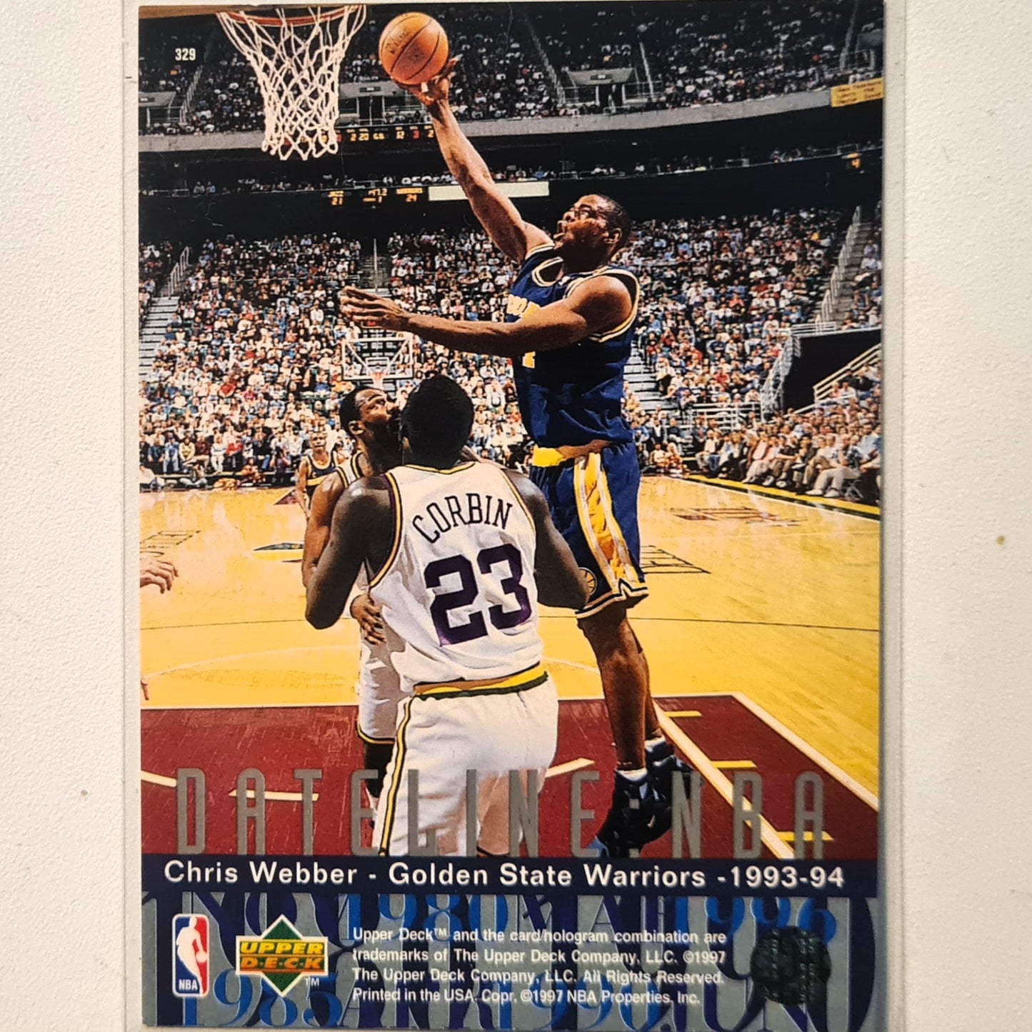 Chris Webber 1997 Upper-Deck Dateline #329 NBA Basketball Golden State Warriors Excellent Sleeved