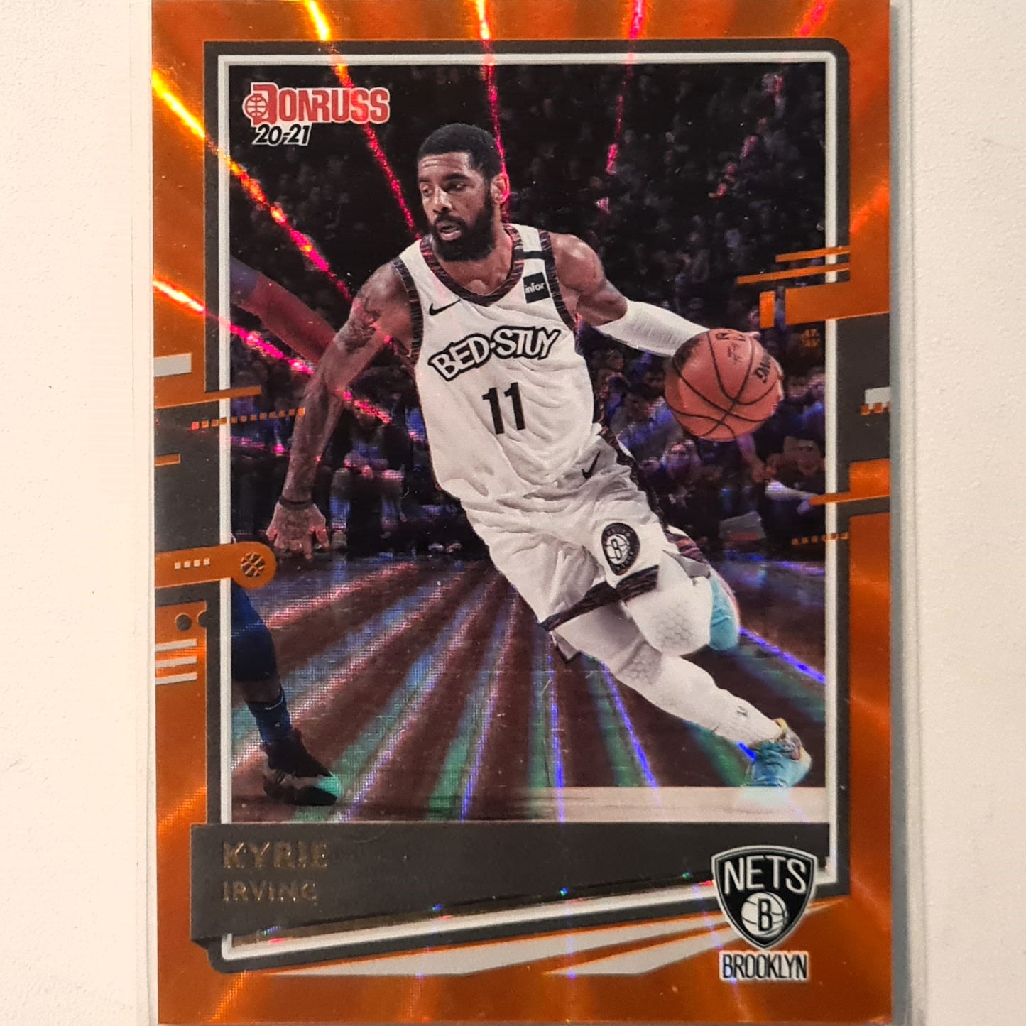 Kyrie Irving 2020-21 Panini Donruss orange laser #139 NBA Basketball Brooklyn Nets good Sleeved