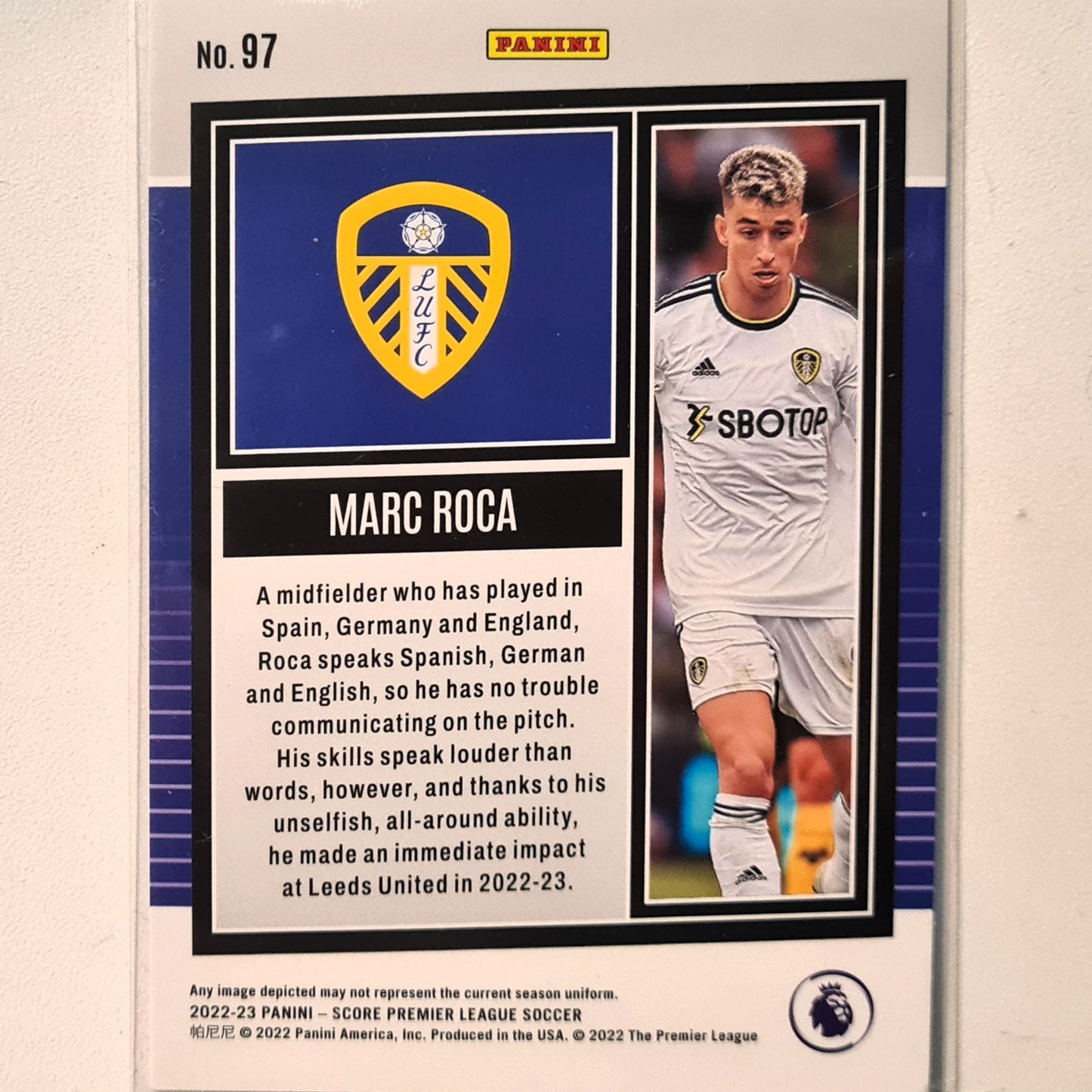 Marc Roca 2022-23 Panini Score silver laser premier league #97 Soccer Football Leeds United Excellent/mint Sleeved