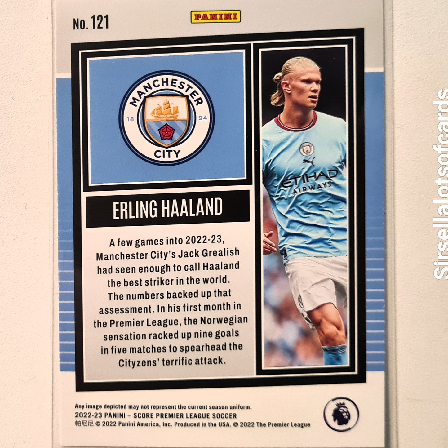 Erling Haaland 2022-23 Panini Score premier league #121 Soccer Football Manchester City Excellent/mint Sleeved