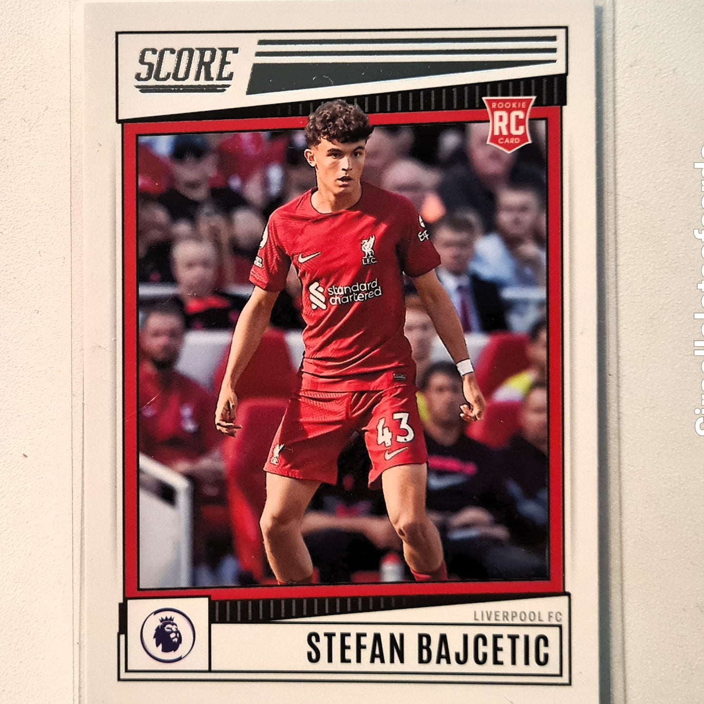 Stefan Bajcetic 2022-23 Panini Score premier league Rookie RC #112 Soccer Football Liverpool FC Excellent/mint Sleeved