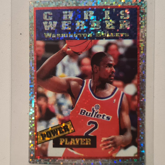 Chris Webber 1995 Panini NBA Basketball 95-96 power player Hologram sticker #144  Washington Bullets Excellent Sleeved