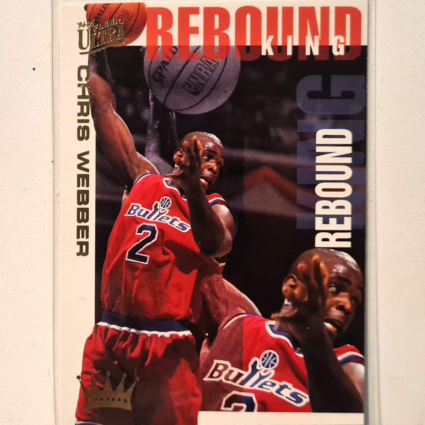 Chris Webber 1995 Fleer Ultra 94-95 Rebound King 9 of 10 NBA Basketball Washington Bullets Excellent Sleeved