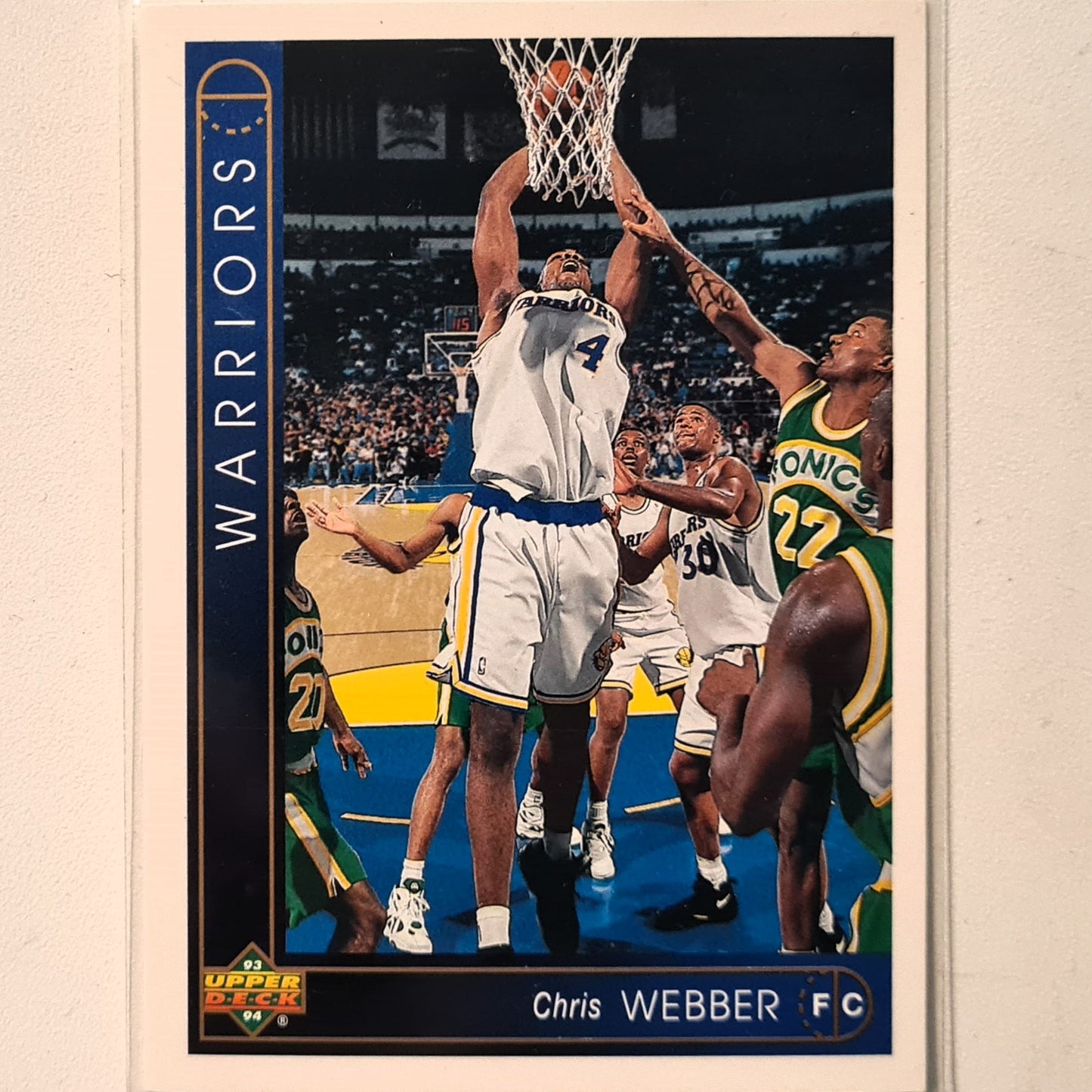 Chris Webber 1993 Upper-Deck Rookie RC #311 NBA Basketball Golden State Warriors Excellent Sleeved