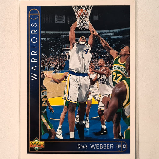 Chris Webber 1993 Upper-Deck Rookie RC #311 NBA Basketball Golden State Warriors Excellent Sleeved