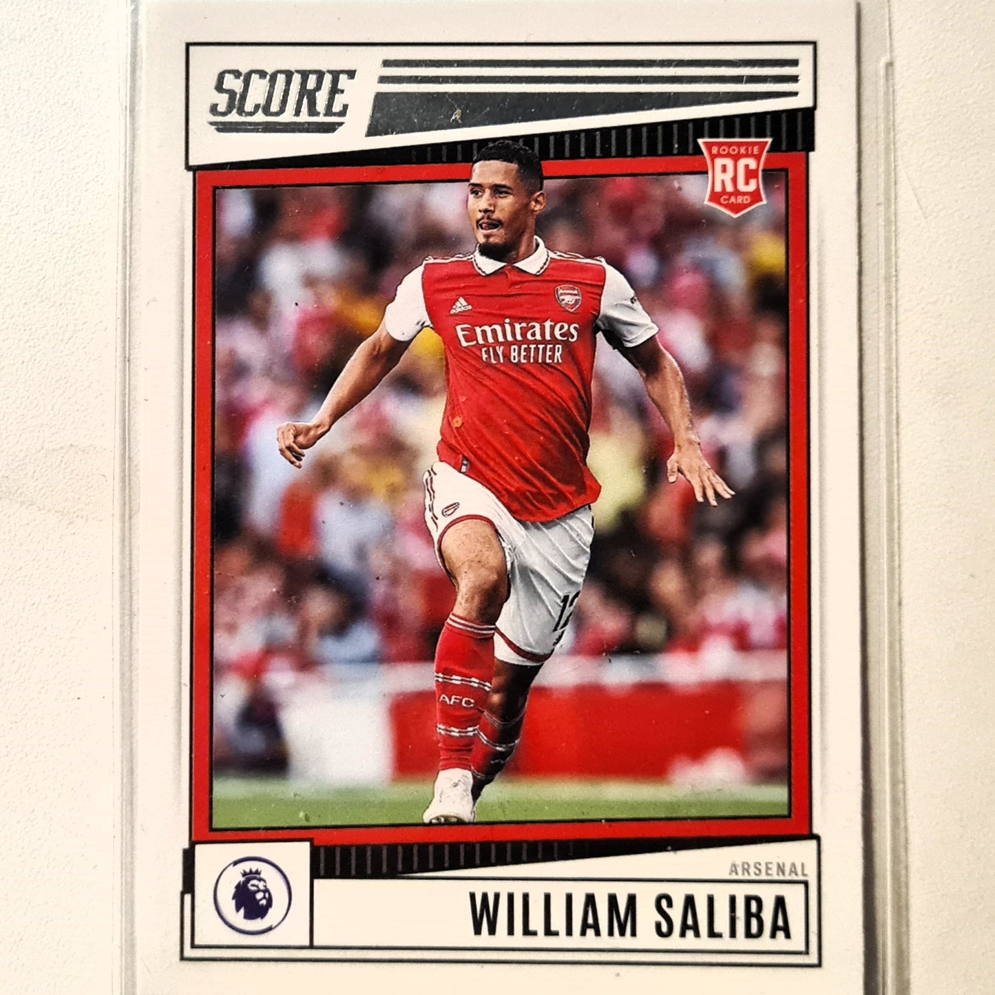 William Saliba 2022-23 Panini Score Premier League Soccer Rookie RC #20 Soccer Football Arsenal Excellent/mint sleeved