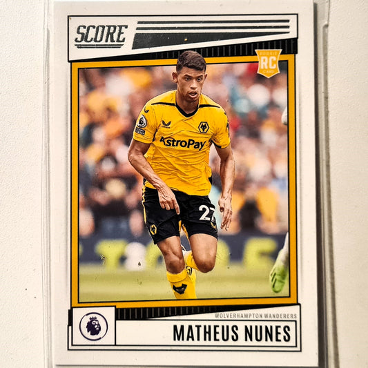 Matheus Nunes 2022-23 Panini Score Premier League Soccer Rookie RC #191 Soccer Football Wolverhampton Wanderers Excellent/mint sleeved