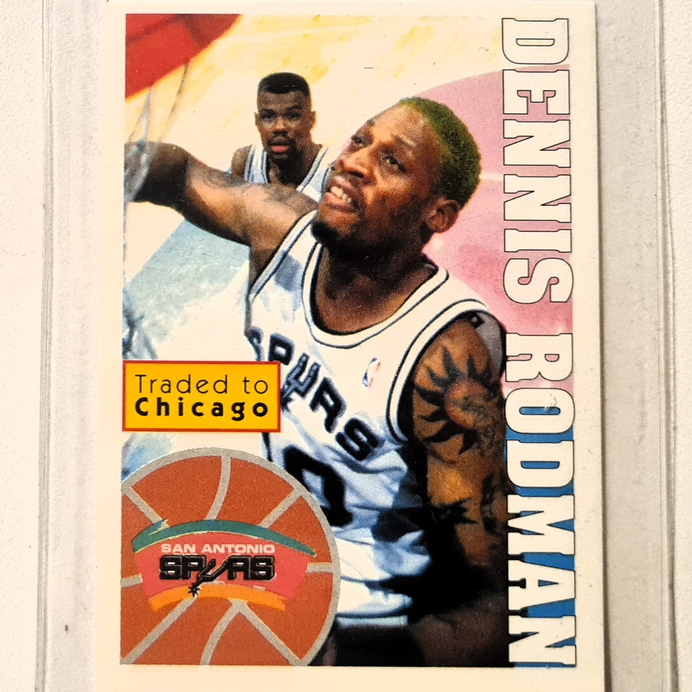 Dennis Rodman 1995 Panini Basketball 95-96 sticker #189 NBA Basketball San Antonio Spurs Excellent sleeved