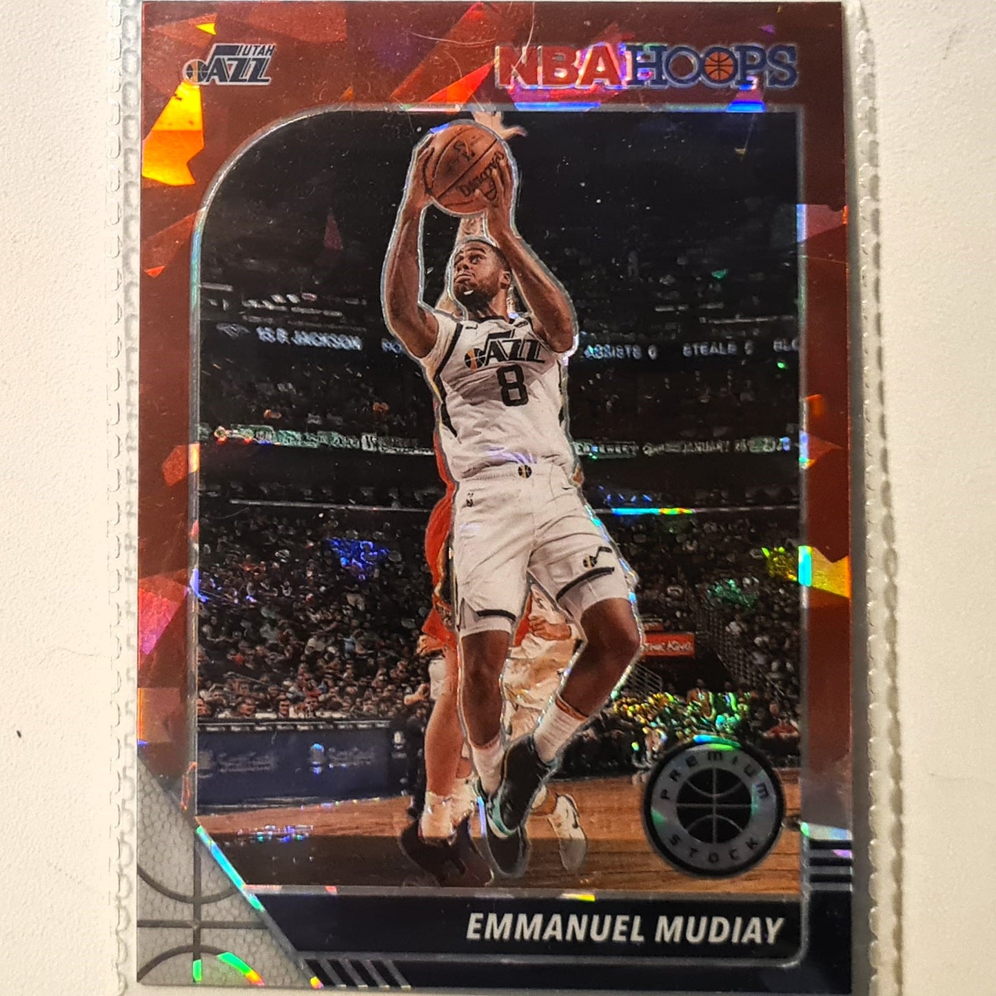 Emmanuel Mudiay 2019-20 Panini NBA Hoops premium stock prizm cracked ice #124 NBA Basketball Utah Jazz Excellent sleeved