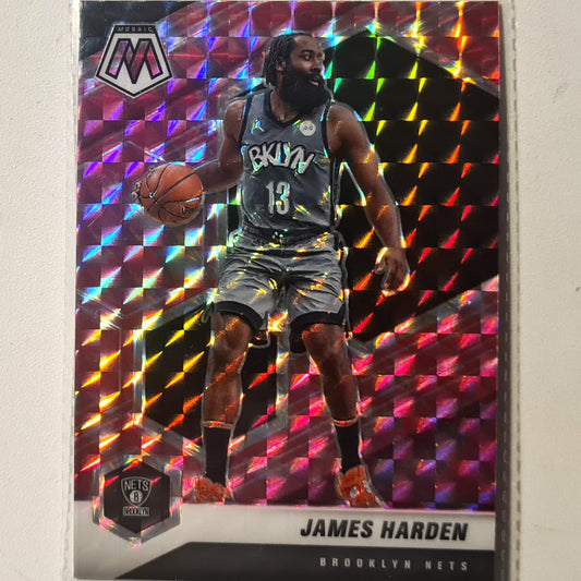 James Harden 2020-21 Panini Mosaic pink prizm #173 NBA Basketball Brooklyn Nets Excellent/mint sleeved