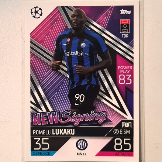 Romelu Lukaku 2022-23 Topps Match Attax New Signings NS 12 Soccer Football Inter Milan Excellent Sleeved