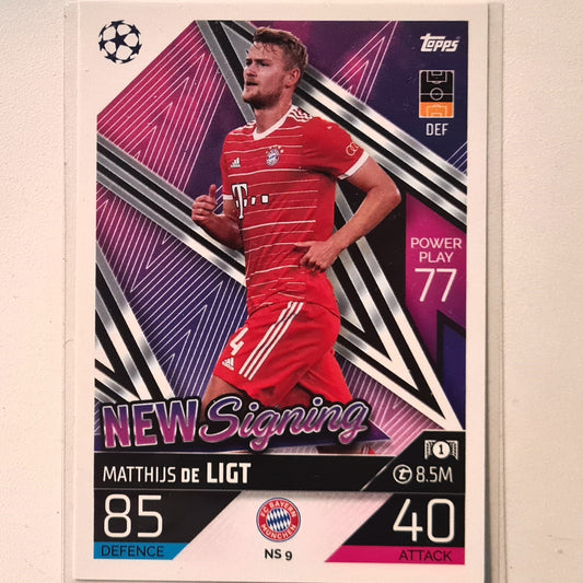 Matthijs De Ligt 2022-23 Topps Match Attax New Signings NS 9 Soccer Football Bayern Munich  Excellent Sleeved