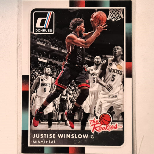 Justise Winlow 2015-16 Panini Donruss the rookies  Rookie RC 45 NBA Basketball Miami Heat good Sleeved