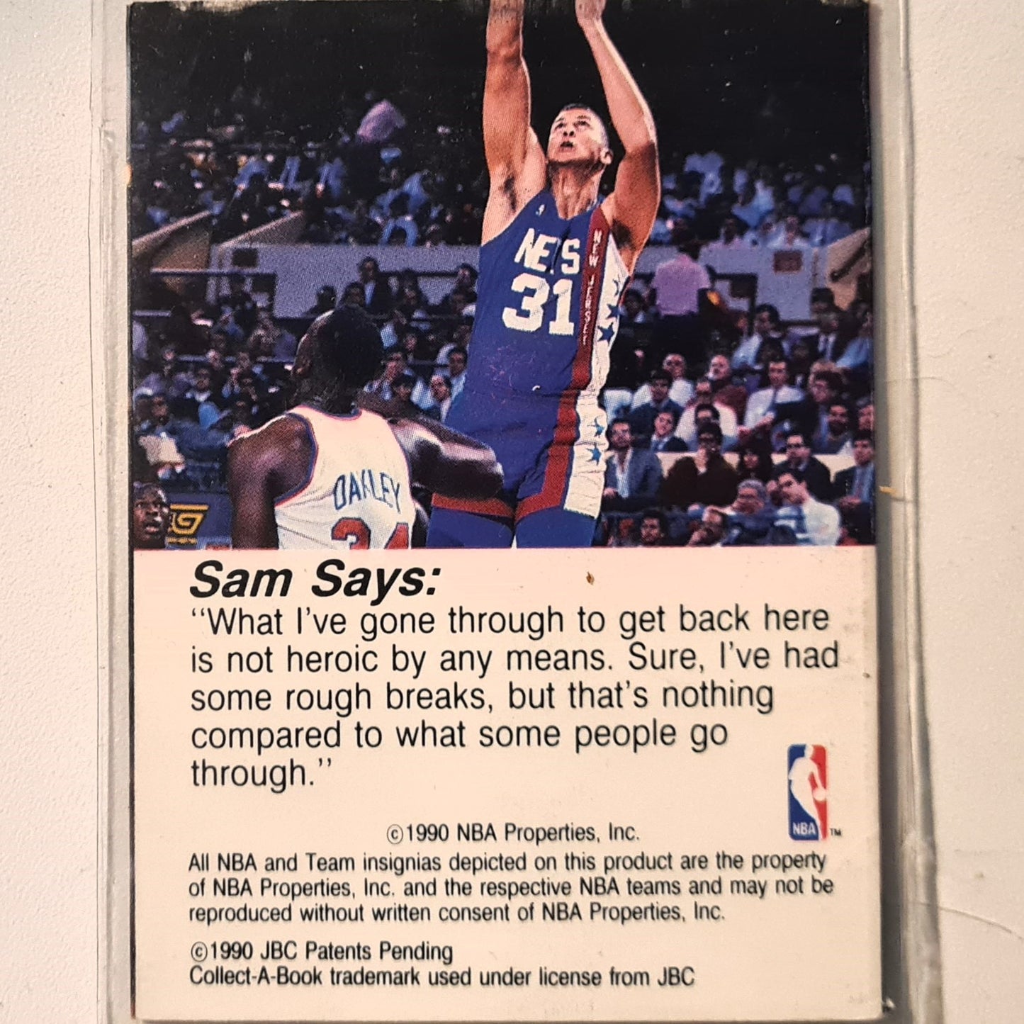Sam Bowie 1990 NBA Hoops Basketball Collect a Books good example in sleeve New Jersey Nets