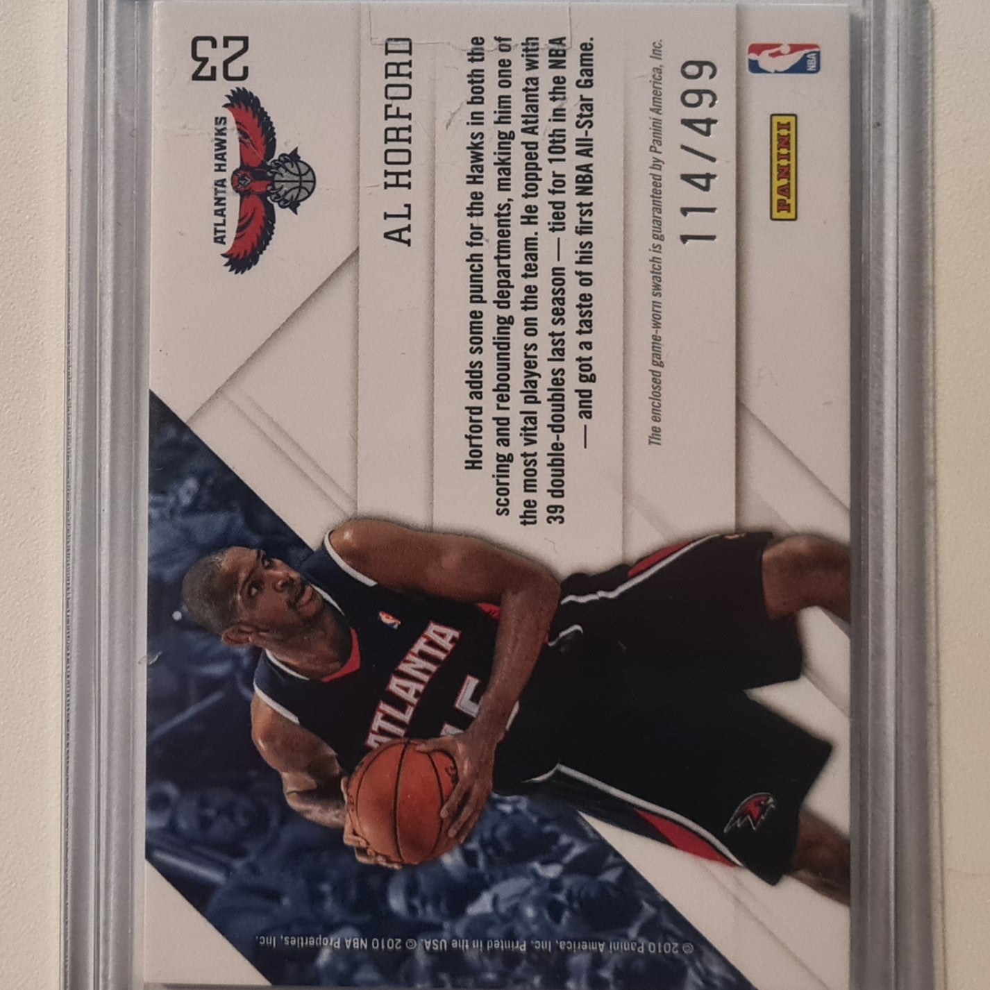 Al Horford 2010 Panini Prestige 2010-11  Patch 114/499 #23 NBA Basketball Atlanta Hawks Excellent sleeved