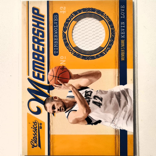 Kevin Love 2010-11 Panini Classics membership Relic Patch #16 NBA Basketball Minnesota Timberwolves excellent sleeved