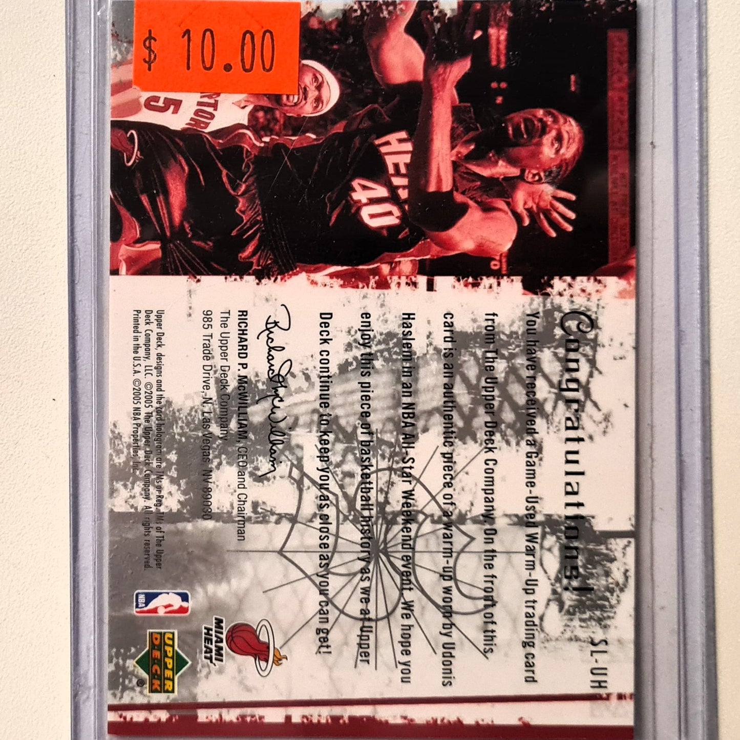 Udonis Haslem 2005 Upper-Deck Slam Dunk Swatches Relic Patch SL-UH NBA Basketball Miami Heat Excellent sleeved