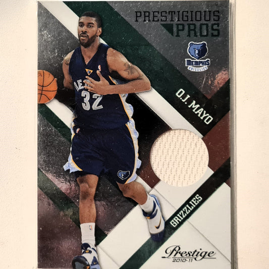 OJ Mayo 2010 Panini Prestigious Pros Relic patch 317/499 #39 NBA Basketball Memphis Grizzlies good sleeved