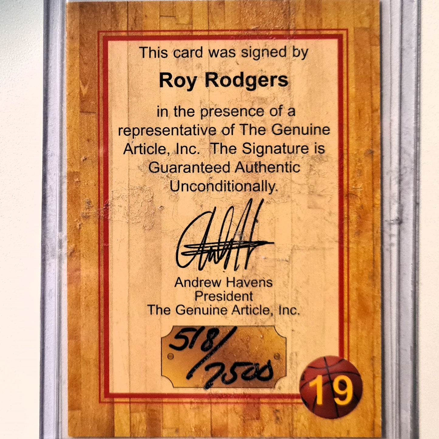 Roy Rodgers 1997-98 Hardwood Signature Series 518/7500 #19 NBA Basketball Excellent sleeved