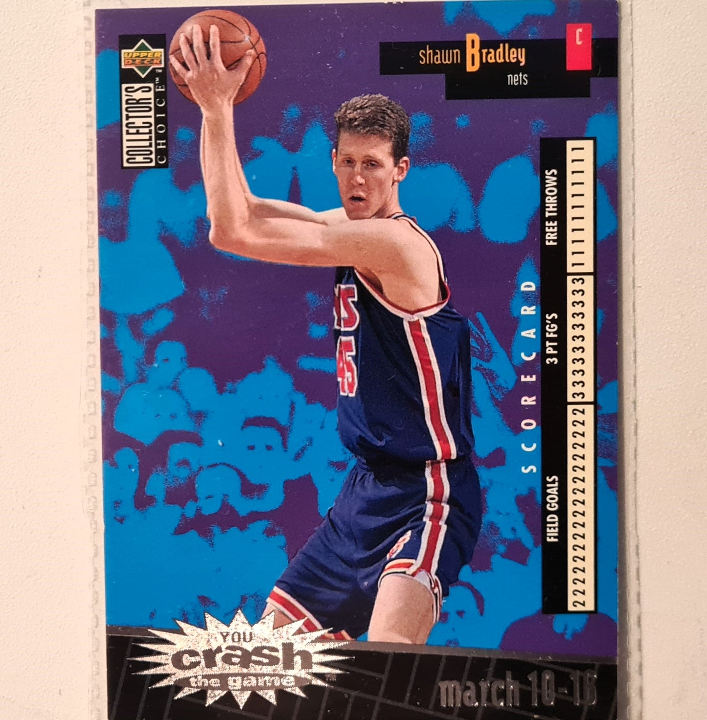 Shawn Bradley 1996 Upper Deck you crash the game C17 NBA Basketball New Jersey Nets very good sleeved